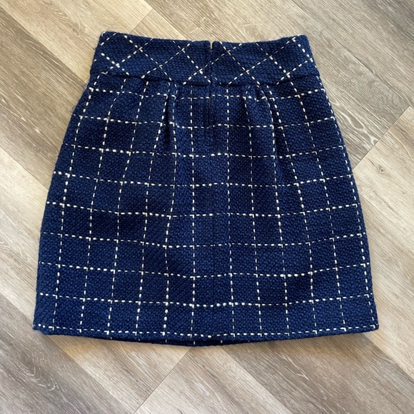 Maeve Blue Converging Bits Wool Blend Skirt Size 4 - Picture 3 of 4